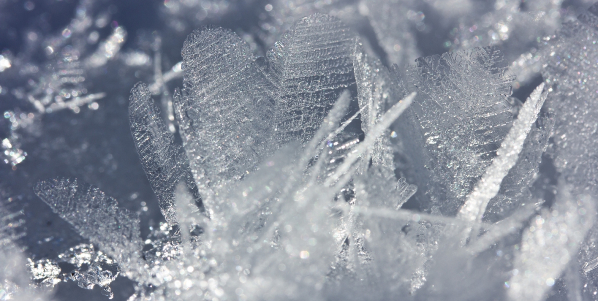 La surface neigeuse laisse apparaitre ses cristaux de glace
