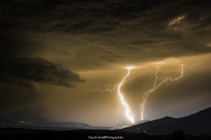 Paysages du Trièves, orage le 07/07/2019 Photographie foudres intenses sur le col du Fau 38